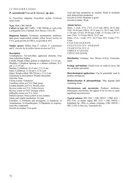 Polyphasic taxonomy of Penicillium subgenus Penicillium A ... - CBS