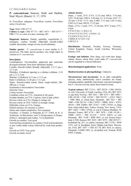 Polyphasic taxonomy of Penicillium subgenus Penicillium A ... - CBS