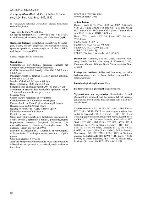 Polyphasic taxonomy of Penicillium subgenus Penicillium A ... - CBS