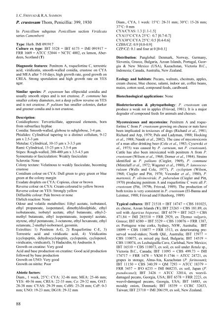 Polyphasic taxonomy of Penicillium subgenus Penicillium A ... - CBS