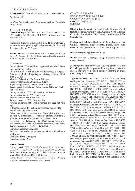 Polyphasic taxonomy of Penicillium subgenus Penicillium A ... - CBS