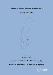 Childhood Cancer Incidence and Survival in Sweden 1984-2010 - BLF