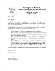 2013 Sunscreen Parent Letter - Wilmington Public Schools