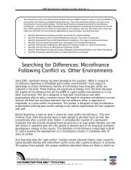 Searching for Differences: Microfinance Following Conflict vs. Other ...