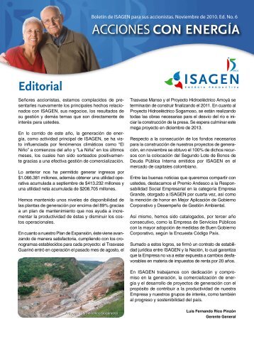 EdiciÃ³n No. 6 - Noviembre - Isagen