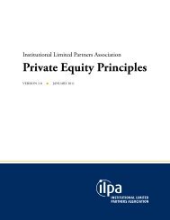 To read the Private Equity Principles Version 2.0, click here - ILPA