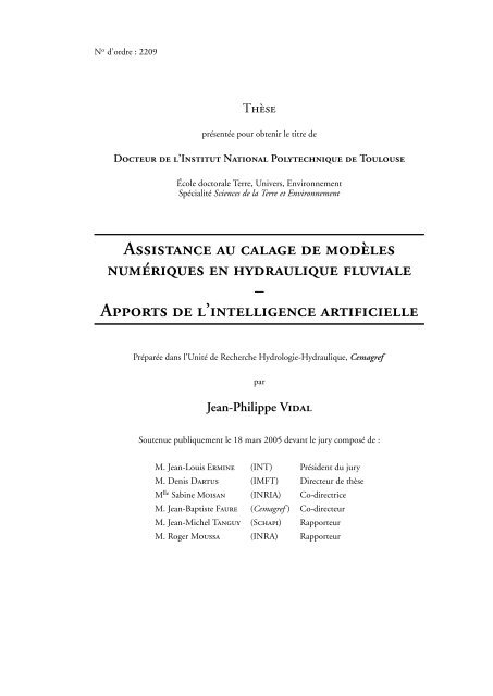 Assistance au calage de modÃ¨les numÃ©riques en hydraulique ... - TEL