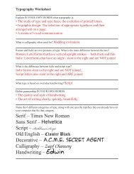 Typography Worksheet