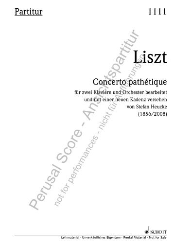 Perusal Score - Ansichtspartitur - Schott Music