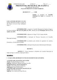 Decreto que nomeia o Conselho Municipal de Saúde - Itapeva