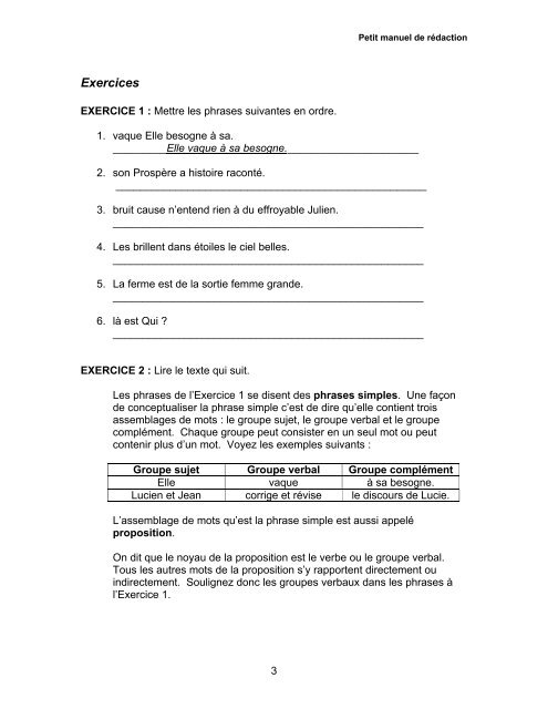 Module 1 - La phrase - Base de données en alphabétisation des ...