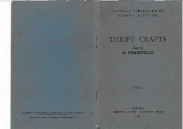 THRIFT CRAFTS - National Federation of Women's Institutes