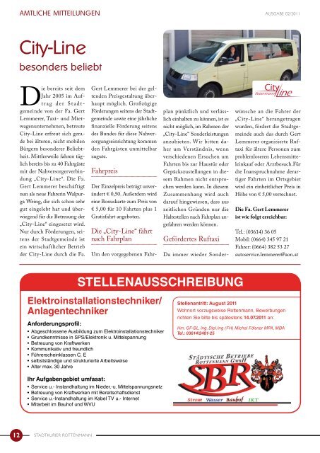 Stadtkurier Juni 2011 - Rottenmann