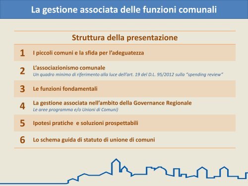 La gestione associata delle funzioni comunali - Regione Basilicata