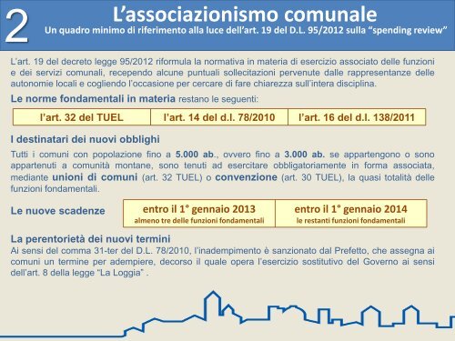 La gestione associata delle funzioni comunali - Regione Basilicata