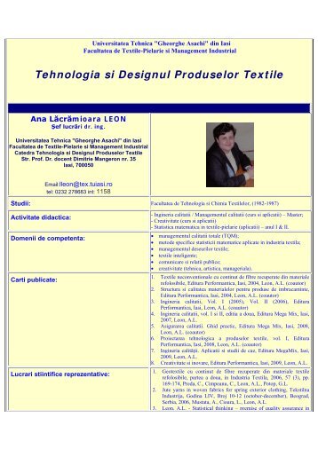 Leon - Facultatea de Textile-Pielarie