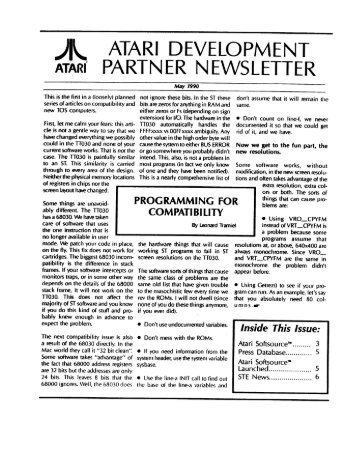 May 1990 - Atari Documentation Archive