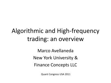 Algorithmic and High-frequency trading - New York University