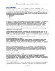 Mechatronics Course and Station Outline