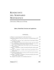 RENDICONTI DEL SEMINARIO MATEMATICO