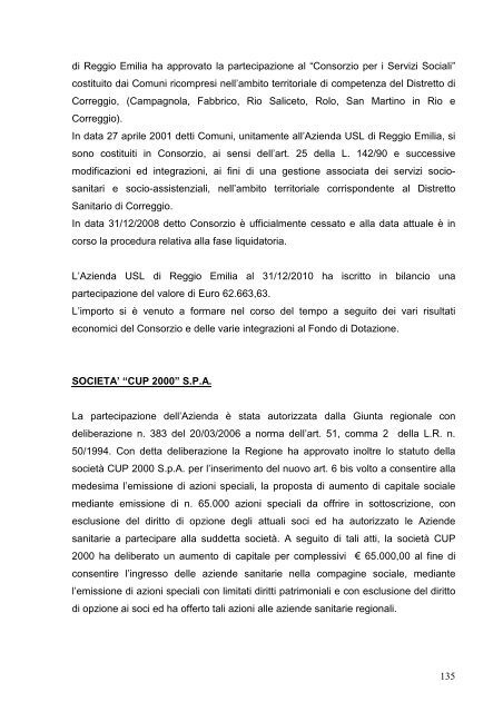 Bilancio d'Esercizio (Allegato D) - Azienda USL di Reggio Emilia