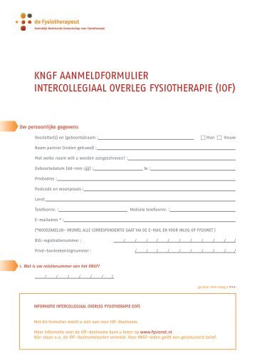 IOF aanmeldingsformulier - Kngf