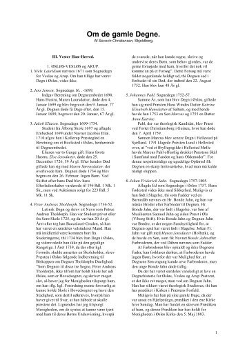 Om de gamle Degne - Thisted Museum