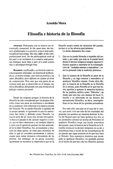 Filosofia e historia de la filosotia