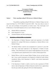 Policy regarding sending PCMS doctors to Medical Colleges.