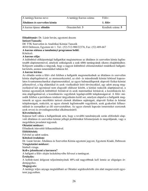 2005 BSc - Orvosi laboratÃ³riumi Ã©s kÃ©palkotÃ³ diagnosztikai ...