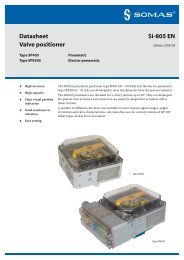 Technical brochure, Somas positioner SP405/SPE405