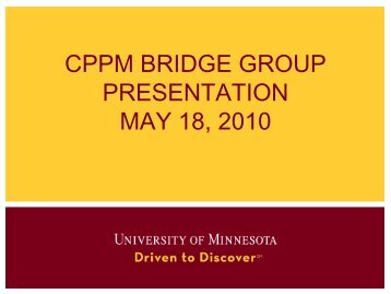 CPPM Update (PDF) - University of Minnesota