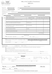 Transcripts request Form - VIT University