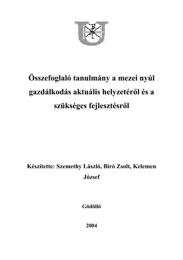 Összefoglaló tanulmány a mezei nyúl gazdálkodás aktuális ...