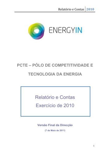 Relatório de Contas 2010 - Compete - Qren