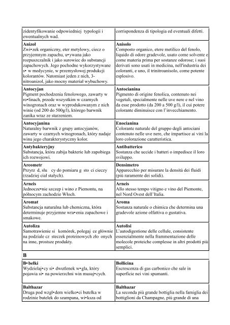 GLOSARIUSZ ENOLOGICZNY pol-ita - UniversitÃ  degli studi di ...