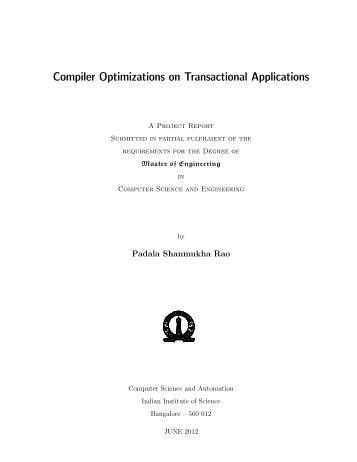 Compiler Optimizations on Transactional Applications