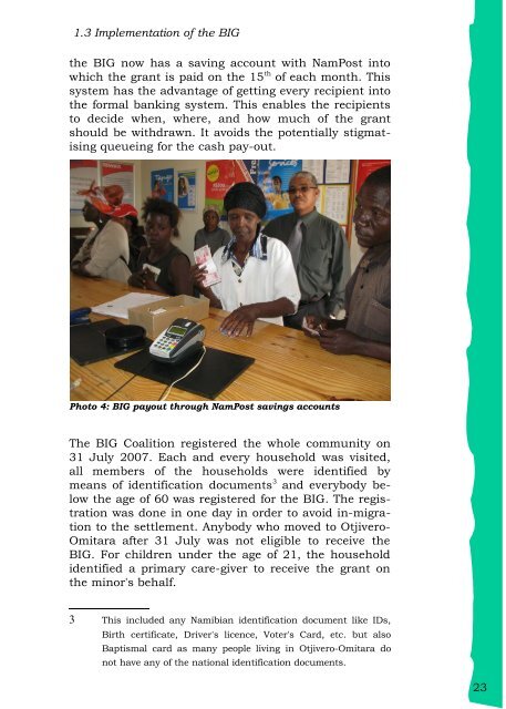 BIG Pilot Project - Assessment Report - BIG Coalition Namibia