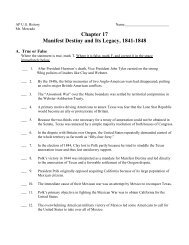 Chapter 17 Manifest Destiny and Its Legacy, 1841-1848 - Main