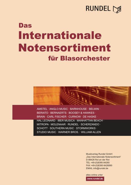 Internationale Notensortiment - Musikverlag Rundel GmbH