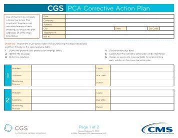 CGS PCA Corrective Action Plan 1 2