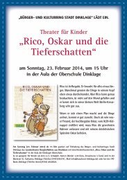 „Rico, Oskar und die Tieferschatten“ - Kulturring Dinklage