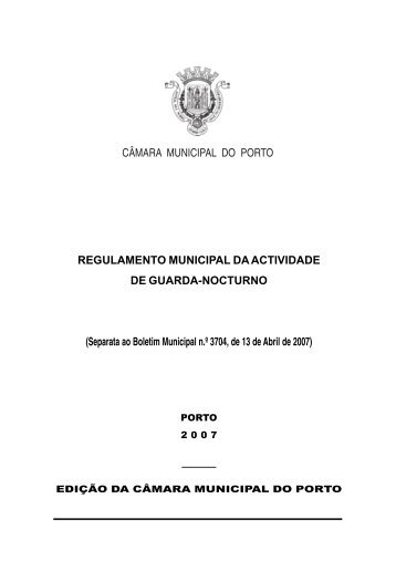 separata ao boletim 3704 - CÃ¢mara Municipal do Porto