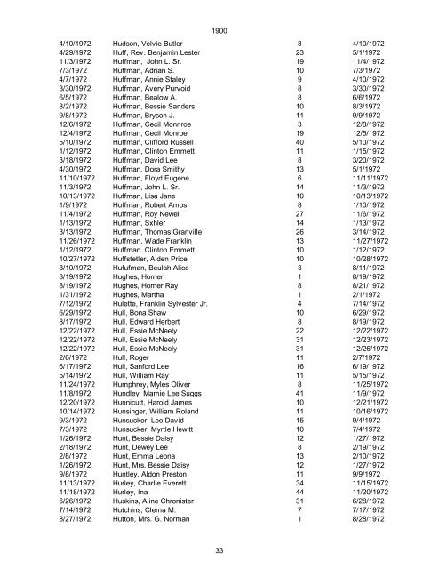 1970 Date of Death Name (Last name first, upper & lower case ...