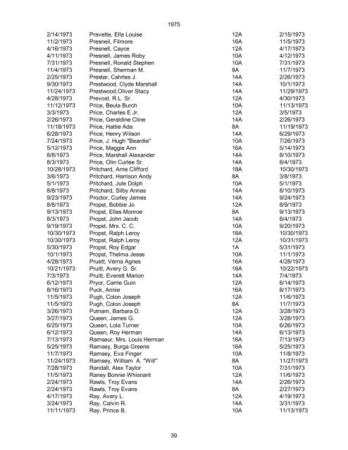 1970 Date of Death Name (Last name first, upper & lower case ...