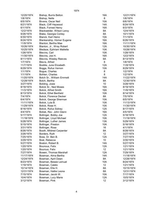 1970 Date of Death Name (Last name first, upper & lower case ...