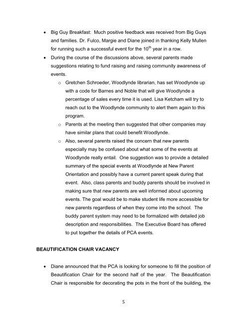 PCA Meeting Minutes 12/14/11 - Woodlynde School