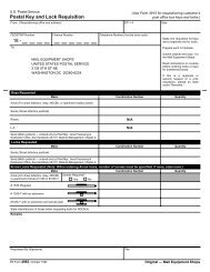PS Form 4983, Postal Key and Lock Requisition - NALC Branch 78