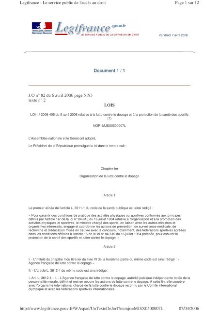 télécharger le fichier pdf - Société Française de Médecine du Sport