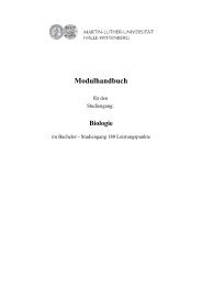 Modulhandbuch - Fachbereich Biologie der Uni Halle-Wittenberg